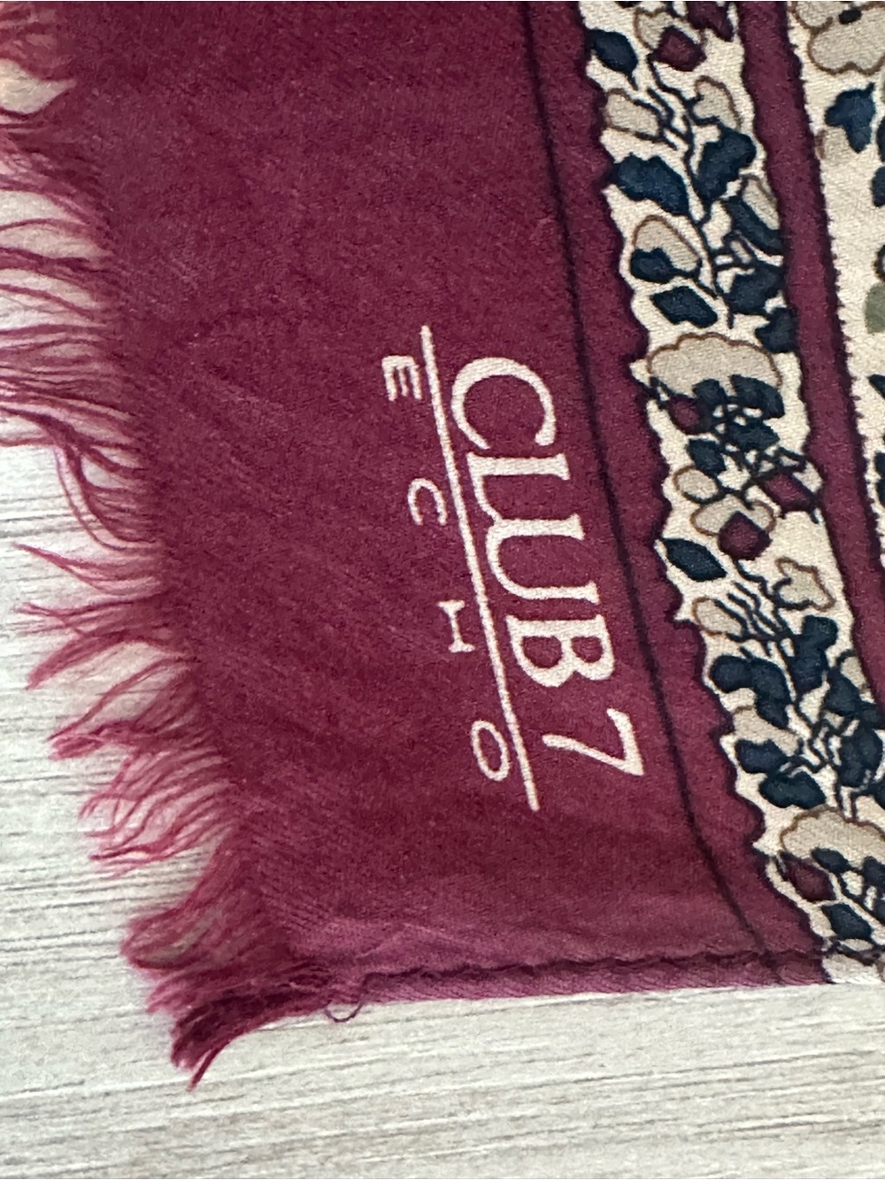 Echos (Club Z) — Burgundy, Olive & Tan Paisley Silk Scarf - Picture 7 of 7